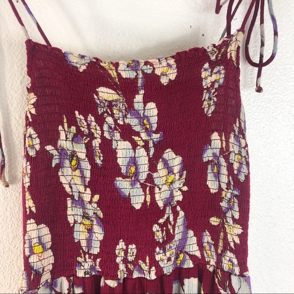 Free People Red Floral Boho Maxi Dress - Picture 7 of 8